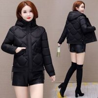 Áo khoác phao nữ dáng ngắn siêu nhẹ, lót bông ấm áp, thời trang thu đông JLC008(Đen) - 37743127 Yêu thích