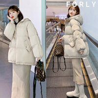 Áo khoác phao nữ FORLY OFFICAL có mũ đại hàn siêu ấm,áo phao dáng rộng T059