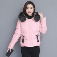Áo khoác phao nữ mũ lông dáng ngắn phong cách Hàn Quốc BAB048 ( Hồng)                          - 17748195                                                       Yêu thích