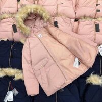 Áo khoác phao nữ mũ lông hàng quảng châu thời trang hàn quốc túi sỉa có nắp khuy bấm