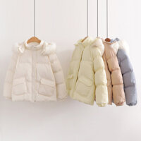 Áo khoác phao nữ  mũ lông túi hộp