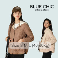 Áo Khoác Phao Nữ Ruri Có Mũ Hai Màu Trẻ Trung, Áo Khoác Phao Vải Gió Trần Bông Bluechic Design
