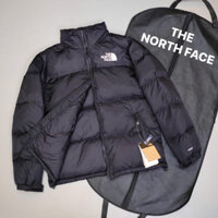 Áo khoác phao The North Face Đen trơn logo chữ Trắng ngực LA DDT