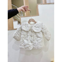 Áo Khoác Phao Trần Trám Tiểu Thư Siêu Xinh Cho Bé Gái Có 2 Màu Hàng QCCC