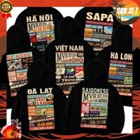 Áo khoác phượt khóa kéo zip hoodie tỉnh thành du lịch Việt Nam Đà Lạt Sài Gòn Hà Nội Hạ Long Sa Pa