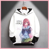 Áo khoác quần áo Phong cách mới Nakano Ichika Hoa năm bằng nhau Áo có mũ trùm đầu cho đám cưới Sanjiu Hàng hóa dài tay Anime hai chiều Nam Nữ Quần áo rộng Lông cừu lót mùa đông Nino Miku Yotsuba Itsuki Quintup