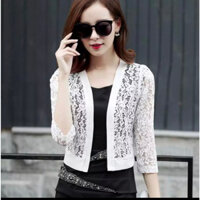 Áó khoác ren co giản nhẹ tay ngăn