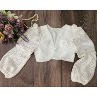 Áo khoác ren lửng cho bé gái tay dài 2-6 tuổi siêu xinh