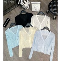 Áo khoác ren mỏng tay dài phong cách Hàn Quốc siêu xinh
