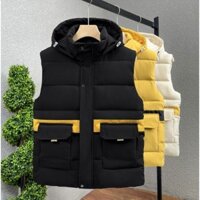 Áo Khoác Sát Nách Cổ Đứng In Chữ Cá Tính Cho Nam