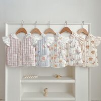 Áo Khoác Sát Nách Vải cotton Ấm Áp Thời Trang Thu Đông Dễ Thương Cho Bé Gái