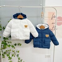 Áo Khoác Siêu Nhẹ BECOOL, Áo Phao Mặt Gấu 2 Túi Hộp Siêu Xinh Cho bé Size Từ 8 - 23Kg MINMINBABY KIDS Áo phao gấu cho bé
