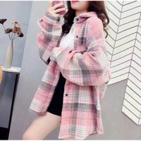 Áo khoác sơ mi ca rô sọc dài tay phong cách uniser size 70 ky