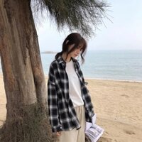 Áo khoác sơ mi Caro 🔸 GIÁ TỐT NHẤT 🔸 áo sơ mi Unisex chất Kate dày dặn, thoáng mát - C019