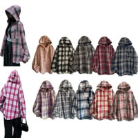 Áo Khoác Sơ Mi kẻ Caro Flannel Nam Nữ Có nón Trùm Đầu (thuphamthupham83)