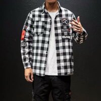 ÁO KHOÁC SƠ MI NAM NỮ SỌC CARO VUÔNG NganAK shop.