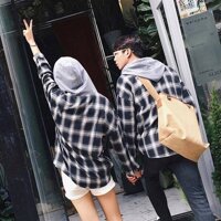 Áo khoác sơ mi nam nữ UNISEX thời trang cách điệu - Đen - FreeSize