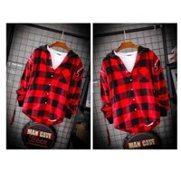 Aó khoác sơ mi nam nữ unixes phối dây kéo có mũ in chữ phong cách