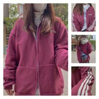 Áo khoác sọc mix nỉ bông