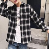 Áo khoác sowmi unisex form rộng CARO nam nữ phong cách ulzzang Wind - Trắng,Free size dưới 70kg