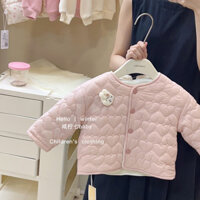 Áo khoác tai thỏ hồng cho bé gái ( 80-130)