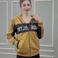 Áo khoác tai thỏ ulzzang hồng form rộng cao cấp nón to co túi thêu hình cute dù 2 lớp