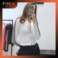 Áo khoác tập gym nữ FINIA. body sọc tay [AK033]