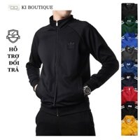 ÁO KHOÁC Thể Thao 3 sọc Nam Nữ màu đen sọc  Việt Nam xuất khẩu, chất poly 2 da cao cấp