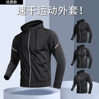 Áo khoác thể thao Chạy bộ mùa thu Quần áo tập thể dục Đi xe đạp Áo gió có mũ trùm đầu Huấn luyện Áo khoác dài tay Áo khoác