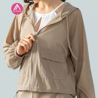 Áo Khoác Thể Thao Croptop Tay Dài Có Mũ Trùm Cá Tính