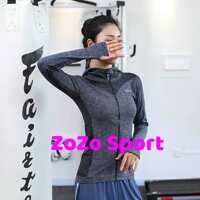 Áo khoác thể thao Nữ thun dệt kim cao cấp hàng Nhập , Đi Nắng, Đi Chơi - M - Xám