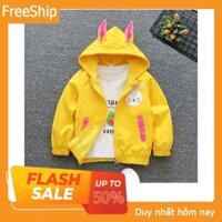 💖ÁO KHOÁC THỎ CON💖Áo khoác gió 2 lớp cho bé tạo kiểu dáng THỎ CON ngộ nghĩnh - full size cho bé