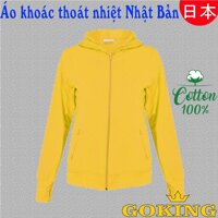 Áo khoác thoát nhiệt Nhật Bản GOKING áo khoác nữ đi nắng hàng hiệu cao cấp dễ thương hiện đại cá tính có túi trong mũ rộng mẫu mới đẹp áo chống nắng trơn 1 màu Ao khoac nu di nang chinh hang ao chong nang hang hieu cao cap xuat khau