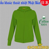 Áo khoác thoát nhiệt Nhật Bản GOKING áo khoác nữ đi nắng hàng hiệu cao cấp dễ thương hiện đại cá tính có túi trong mũ rộng mẫu mới đẹp áo chống nắng trơn 1 màu Ao khoac nu di nang chinh hang ao chong nang hang hieu cao cap xuat khau