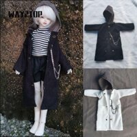 Áo khoác thời trang WAY2TOP, có dây chuyền Handmake Doll Windcoat, & Phụ kiện DIY màu đen Quần áo ngoài búp bê cho búp bê 1 / 3 1 / 4 1 / 6 BJD 30 / 45 / 60cm