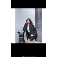 Áo khoác thom BROWNE cổ bẻ kim tuyến 4 vạch trắng