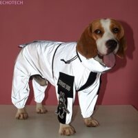 Áo khoác thú cưng ECHOTECH, có áo Hoodie phản quang Áo mưa cho chó lớn, Quần áo cho chó Bộ áo liền quần có dây rút có thể điều chỉnh chống nước cho chó đi bộ