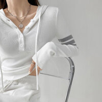 Áo khoác thun mỏng khuy có mũ