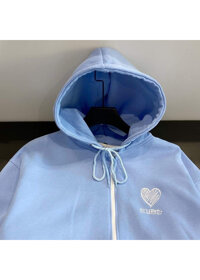 Áo khoác thun nỉ ngoại thêu trái tim - Xanh Ngọc - FreeSize