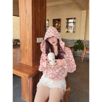 Áo khoác thun nữ có mũ họa tiết form lửng có 2 túi (có sẵn, hình thật) THẢO NGỌC STORE