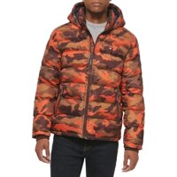 Áo Khoác Tommy Hilfiger Chính hãng - Men's Hooded Puffer Jacket - Màu Cam Camo | JapanSport 158AN508-OCA