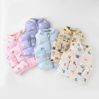 Áo khoác trẻ em, áo phao cho bé siêu nhẹ ngắn tay hoạ tiết dễ thương cho bé trai và bé gái