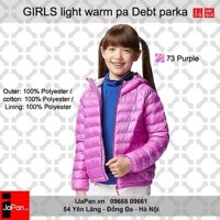 Áo khoác trẻ em chống nước Uniqlo bé gái