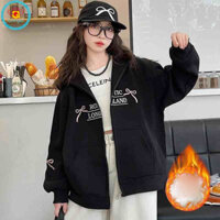 Áo khoác trùm đầu mùa đông IQ Angel Girls dành cho trẻ em Trung và lớn phiên bản Hàn Quốc của áo cardigan in hoạt hình dài tay