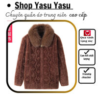 Áo khoác trung niên cổ lông tặng mẹ tặng bà mùa đông hàng quảng châu cao cấp chất liệu len dạ tuyết mịn mặc ấm 50-68kg