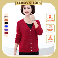 Áo khoác trung niên nữ AD1033, áo khoác len Cardigan cho mẹ cho bà chất len mềm mịn, co giãn hàng Quảng Châu cao cấp