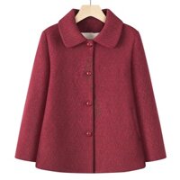 Áo khoác trung niên nữ chất liệu dạ lông chồn cao cấp, kiểu dáng thanh lich, ấm áp quà tặng ý nghĩa cho mẹ và bà (M204)