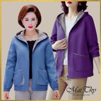 Áo Khoác Trung Niên Nữ - Mẫu Áo Khoác Kaki Có Nón Túi Cho Bà Cho Mẹ - Thời Trang Trung Niên Cao Cấp - MT119 - Hàng mới v