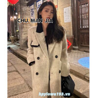 Áo khoác tua rua phong cách Hepburn, áo len, áo dài vừa phải, áo nhỏ nhắn cao cấp