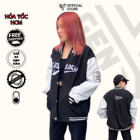 Áo khoác unisex form rộng GenY áo khoát bomber bóng chày thêu họa tiết cá tính vải dù thoáng mát K01